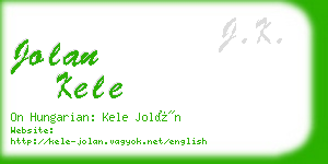 jolan kele business card